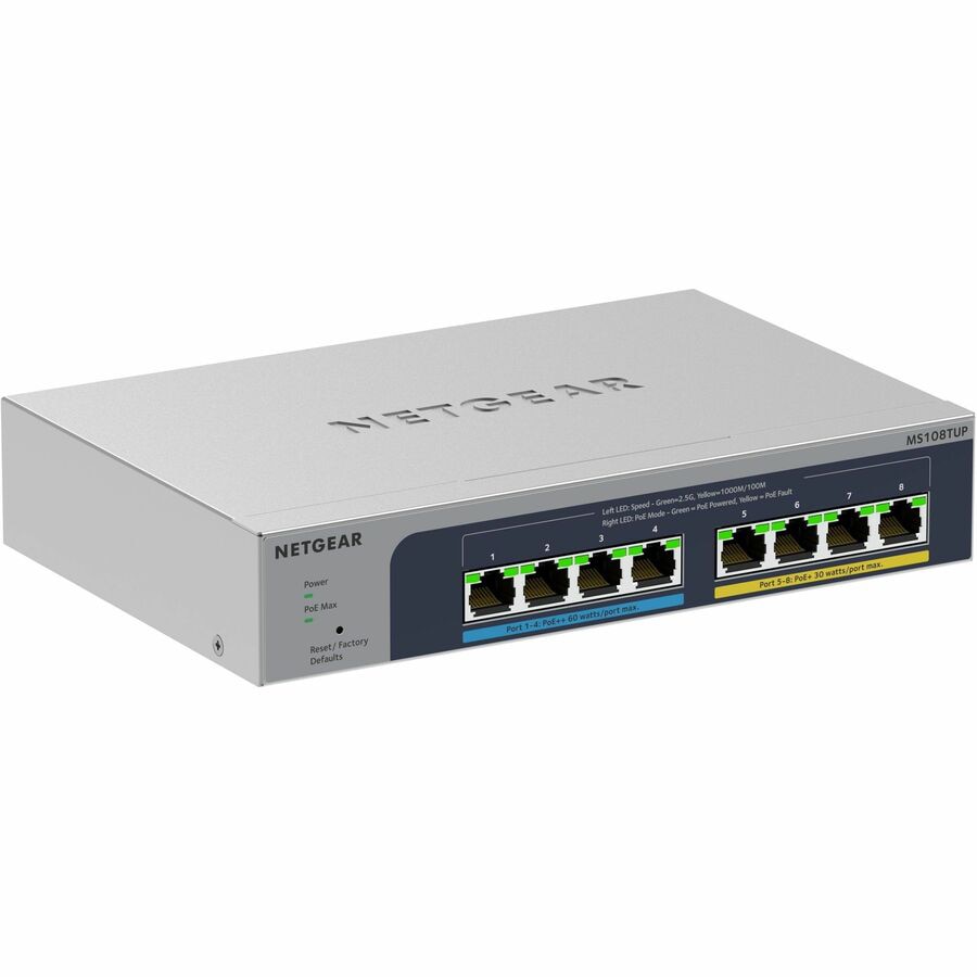 Switch de Red Netgear 8-port Ultra60 PoE++ Multi-Gigabit (2.5G) Ethernet Smart Switch - vista 3