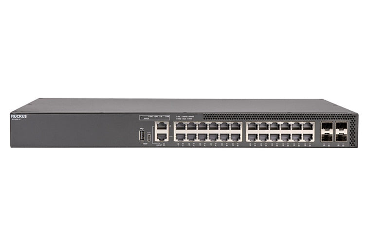 Switch de Red Ruckus CommScope 24x10/100/1000Mbps 4x1/10/25G Ethernet Switch - vista 1