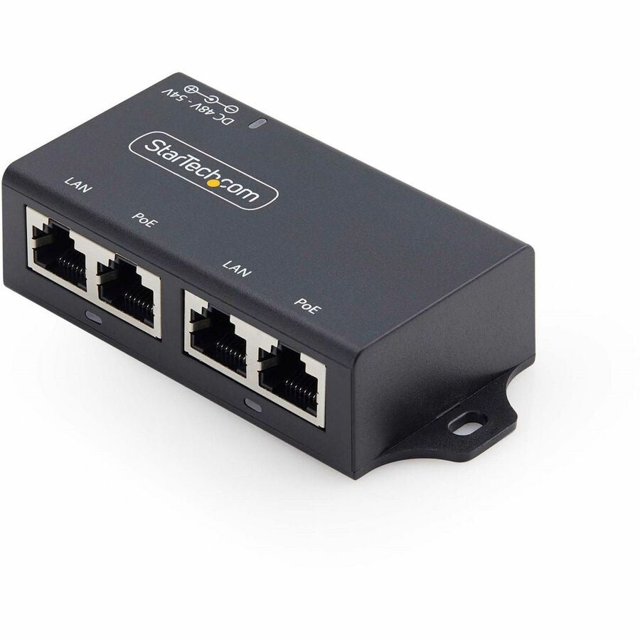 Switch de Red StarTech.com StarTech 2-Port Gigabit Midspan PoE+ Injector - vista 1