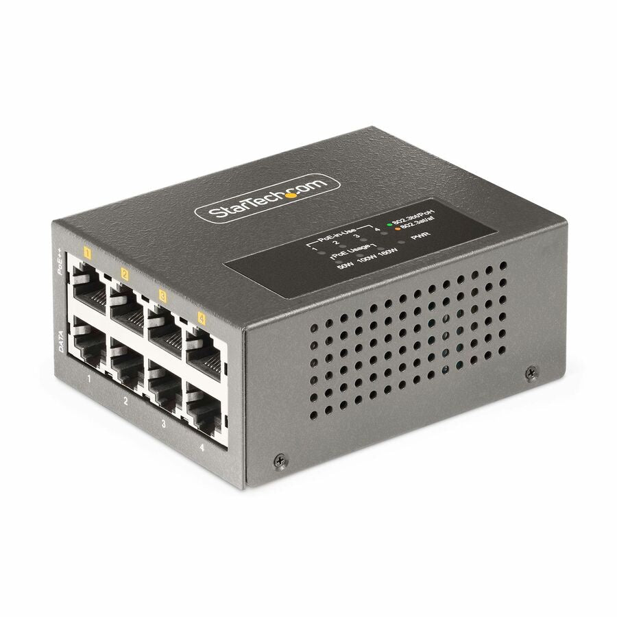 Switch de Red StarTech.com StarTech 4-Port Multi-Gigabit PoE++ Injector - vista 2