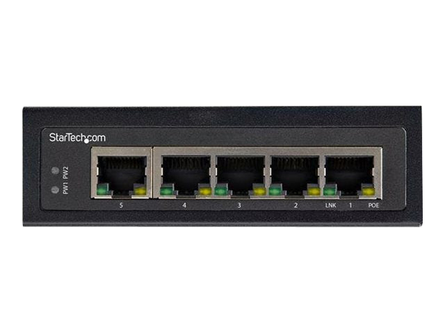 Switch de Red StarTech.com StarTech Industrial 5 Port Gigabit PoE Switch 30W - vista 2