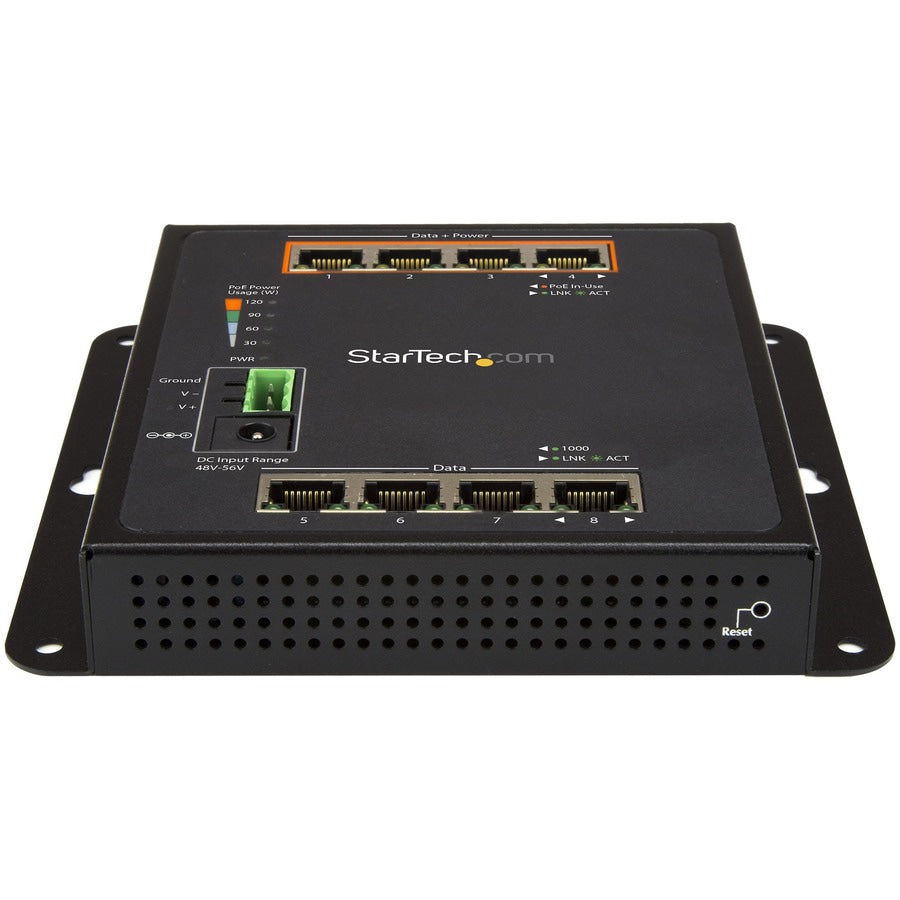 Switch de Red StarTech.com StarTech Industrial 8 Port Gigabit PoE Switch - vista 2