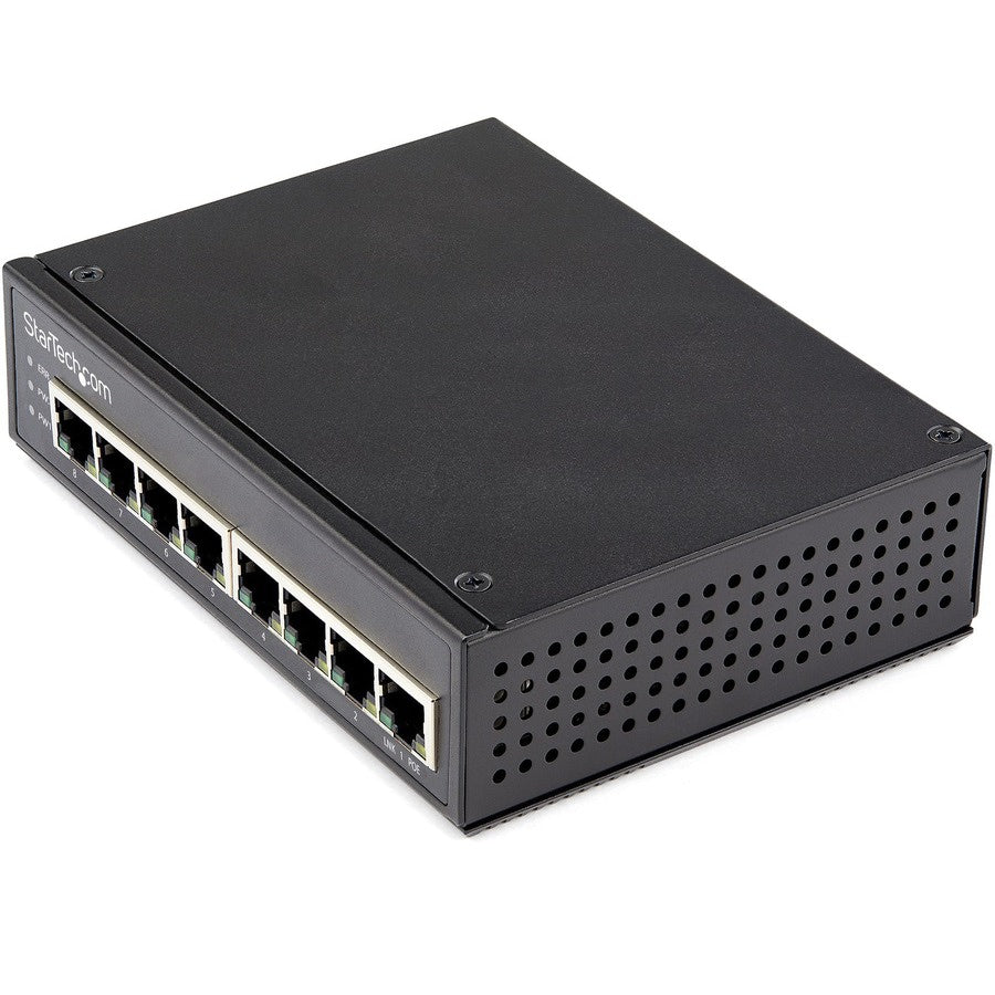 Switch de Red StarTech.com StarTech Industrial 8 Port Gigabit PoE+ Switch 30W Power Over Ethernet - vista 1