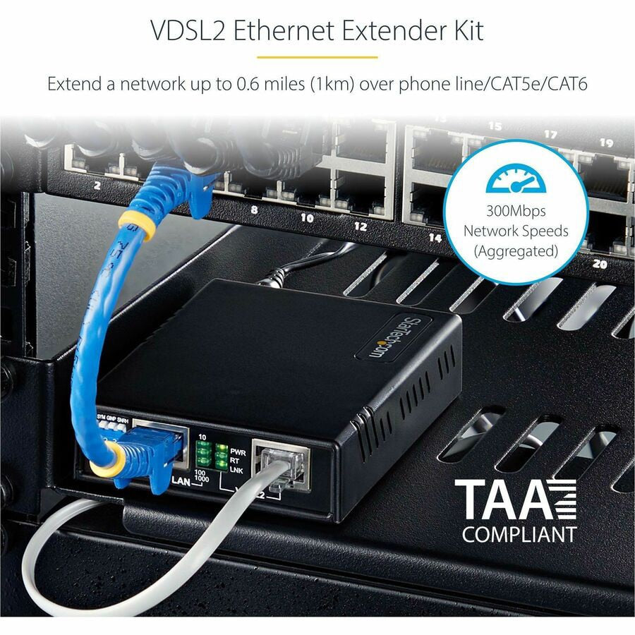 Switch de Red StarTech.com StarTech VDSL2 Ethernet Extender Kit over Single Pair Wire - vista 2