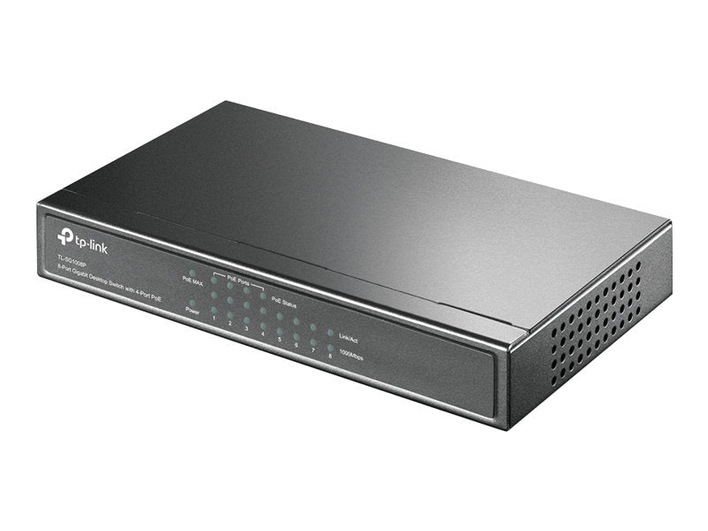 Switch de Red TP-Link 8 Port Gigabit Switch (TL-SG1008P) w/4 PoE+ Ports 64W Plug & Play - vista 2