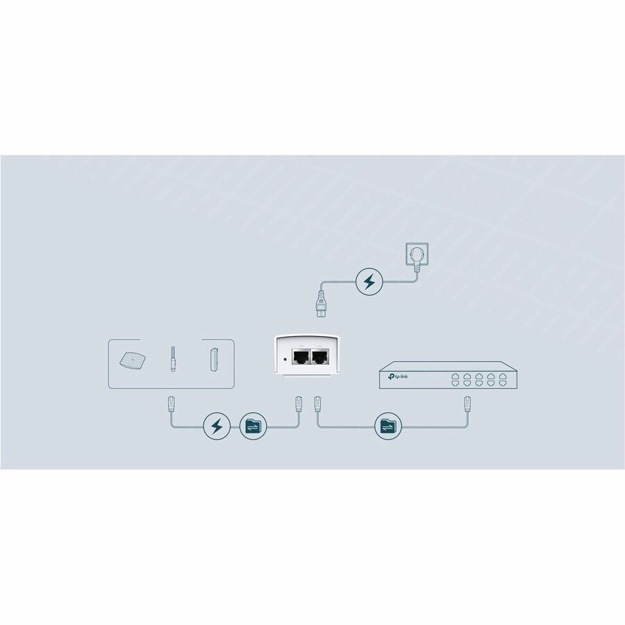 Switch de Red TP-Link TL-POE4824G Gigabit 48VDC Passive PoE Adapter - vista 7