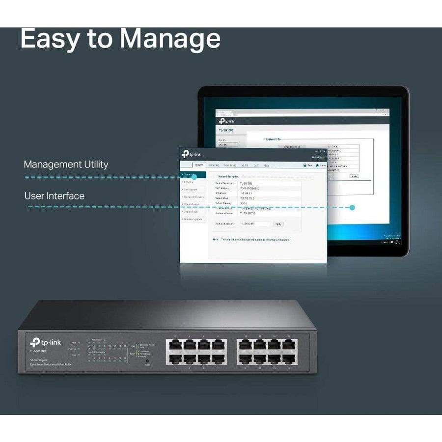 Switch de Red TP-Link TL-SG1016PE - vista 6