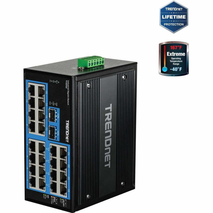 Switch de Red TRENDnet 26-Port Hardened Industrial Gigabit DIN-Rail Switch - vista 1