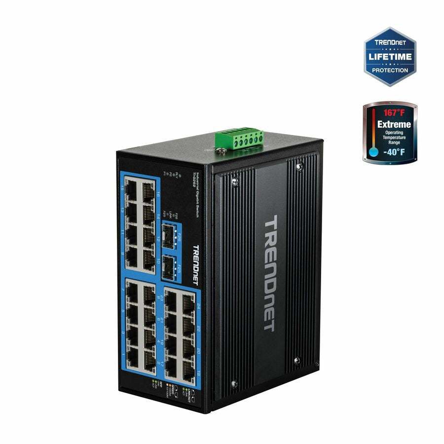 Switch de Red TRENDnet 26-Port Hardened Industrial Gigabit DIN-Rail Switch - vista 2