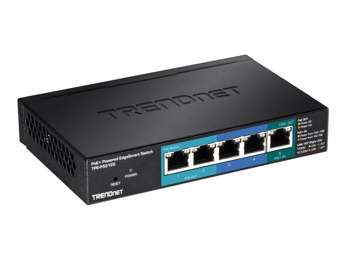 Switch de Red TRENDnet 5-Port Gigabit PoE+ Powered EdgeSmart Switch - vista 1