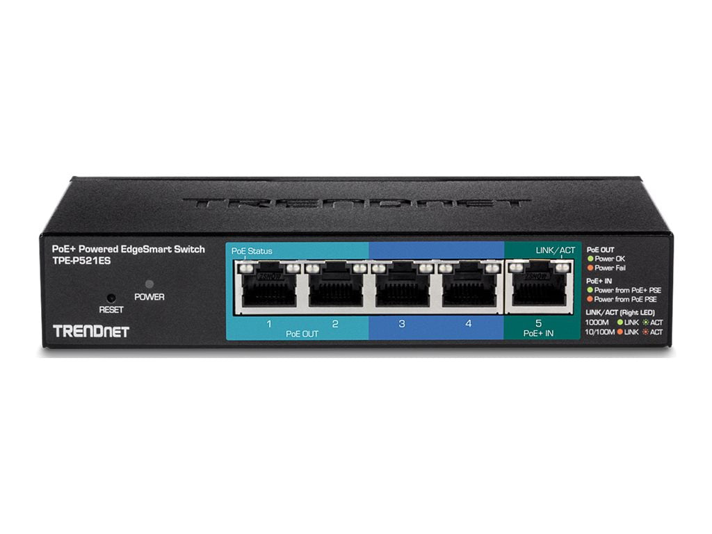 Switch de Red TRENDnet 5-Port Gigabit PoE+ Powered EdgeSmart Switch - vista 2