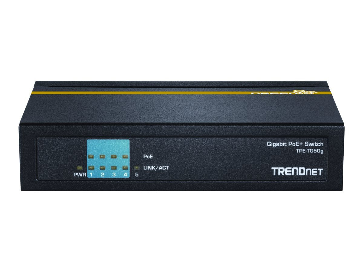 Switch de Red TRENDnet 5-Port Gigabit PoE+ Switch - vista 1