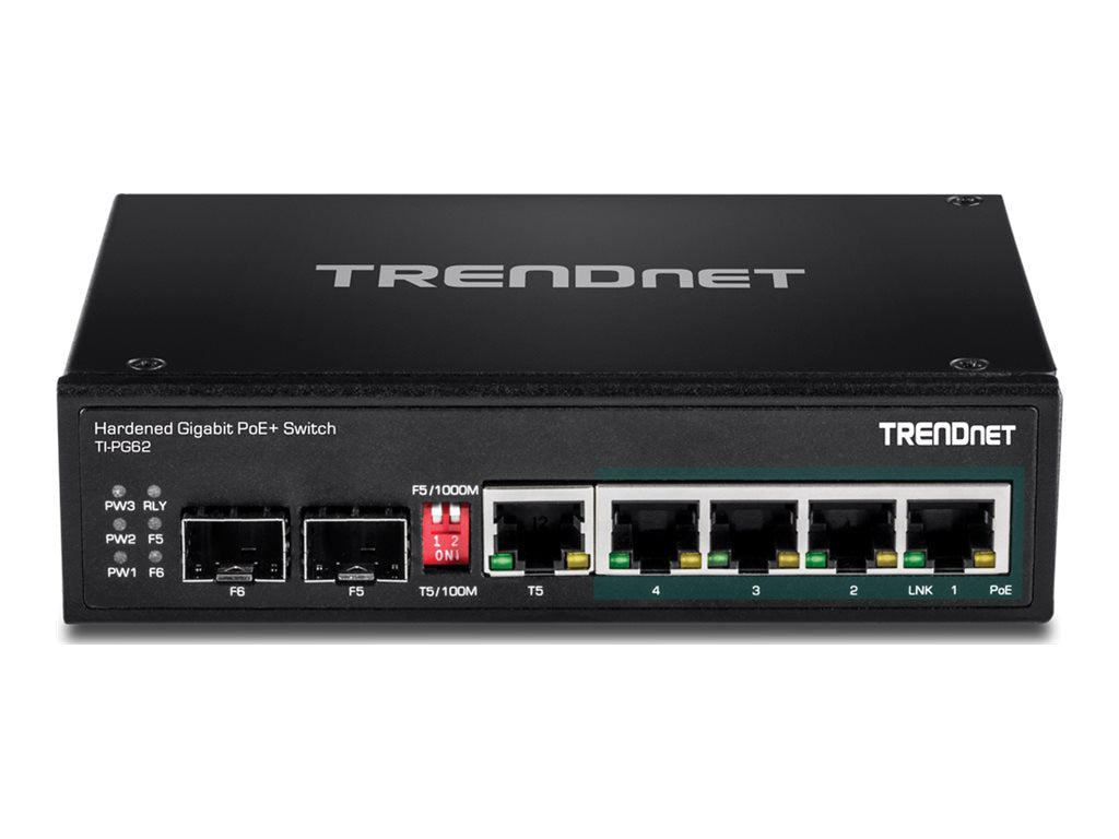 Switch de Red TRENDnet 6-Port Hardened Industrial Gigabit PoE+ DIN-Rail Switch - vista 3