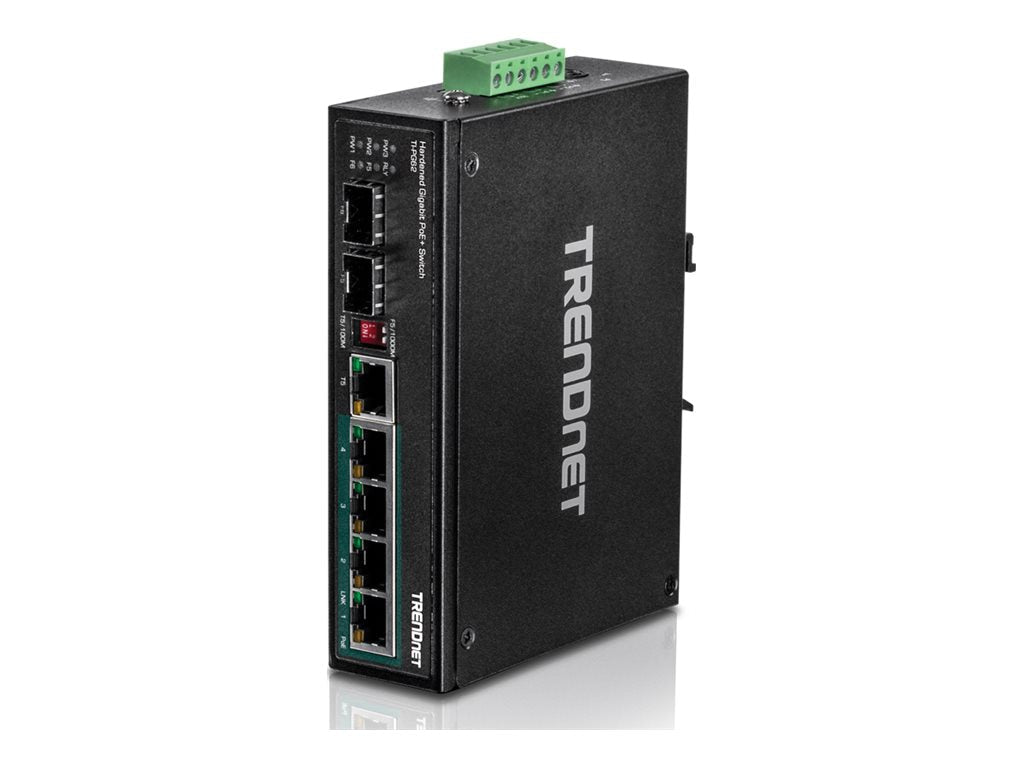 Switch de Red TRENDnet 6-Port Hardened Industrial Gigabit PoE+ DIN-Rail Switch - vista 4