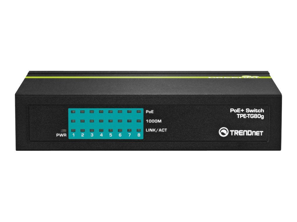 Switch de Red TRENDnet 8-Port Gigabit PoE+ Switch - vista 1