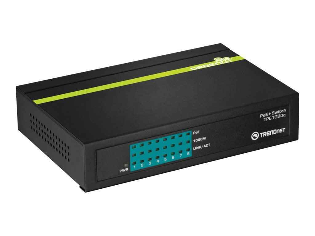 Switch de Red TRENDnet 8-Port Gigabit PoE+ Switch - vista 2