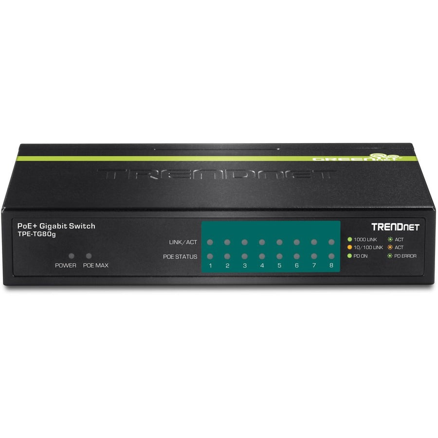 Switch de Red TRENDnet 8-Port Gigabit PoE+ Switch - vista 4
