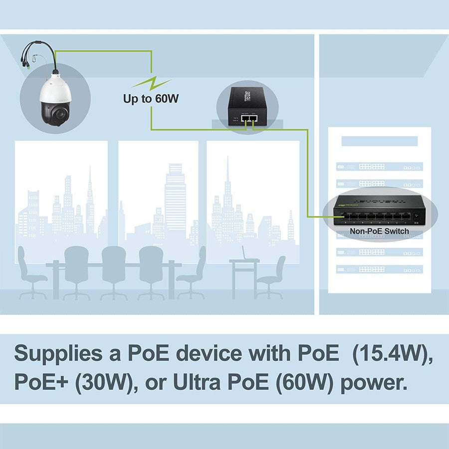 Switch de Red TRENDnet Gigabit PoE++ Injector - vista 7