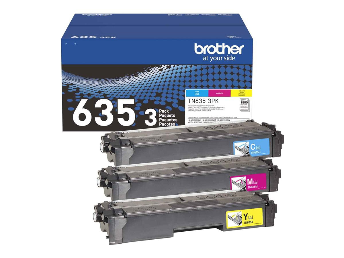 Tóner Brother TN635 3PK Cyan, Magenta, Yellow - vista 1