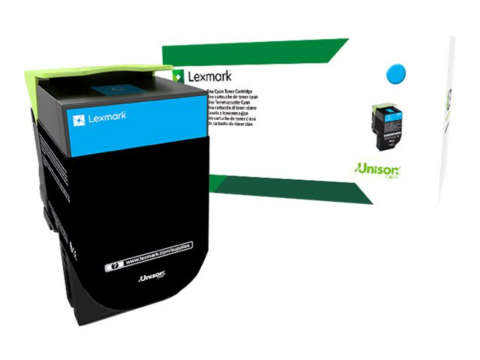 Tóner Lexmark 801XC Cian Alto Rendimiento - vista 1