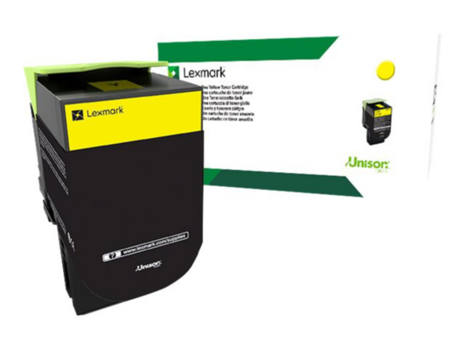 Tóner Lexmark 801XY Amarillo Alto Rendimiento - vista 1