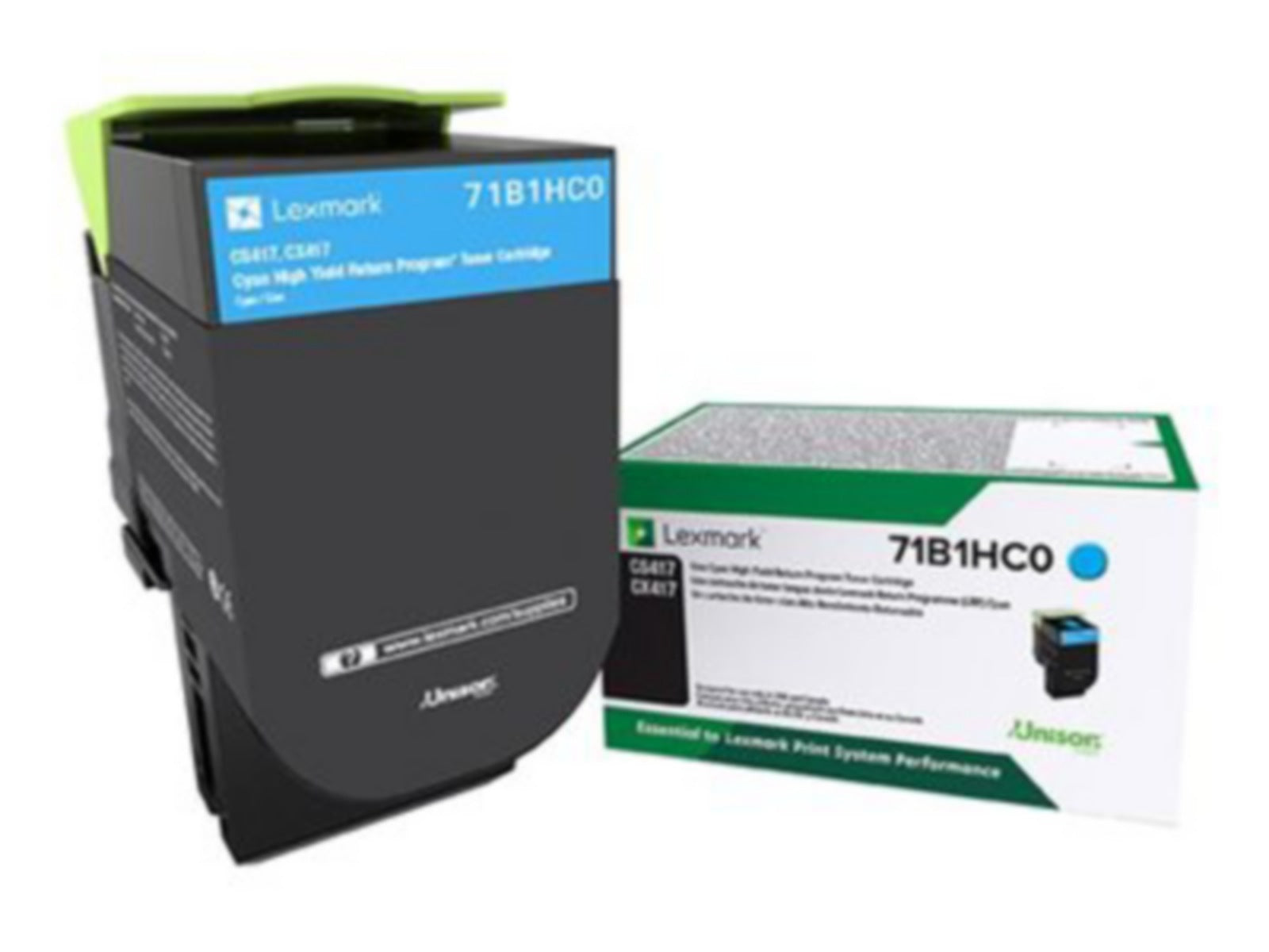 Tóner Lexmark CS417 Cian Alto Rendimiento - vista 2