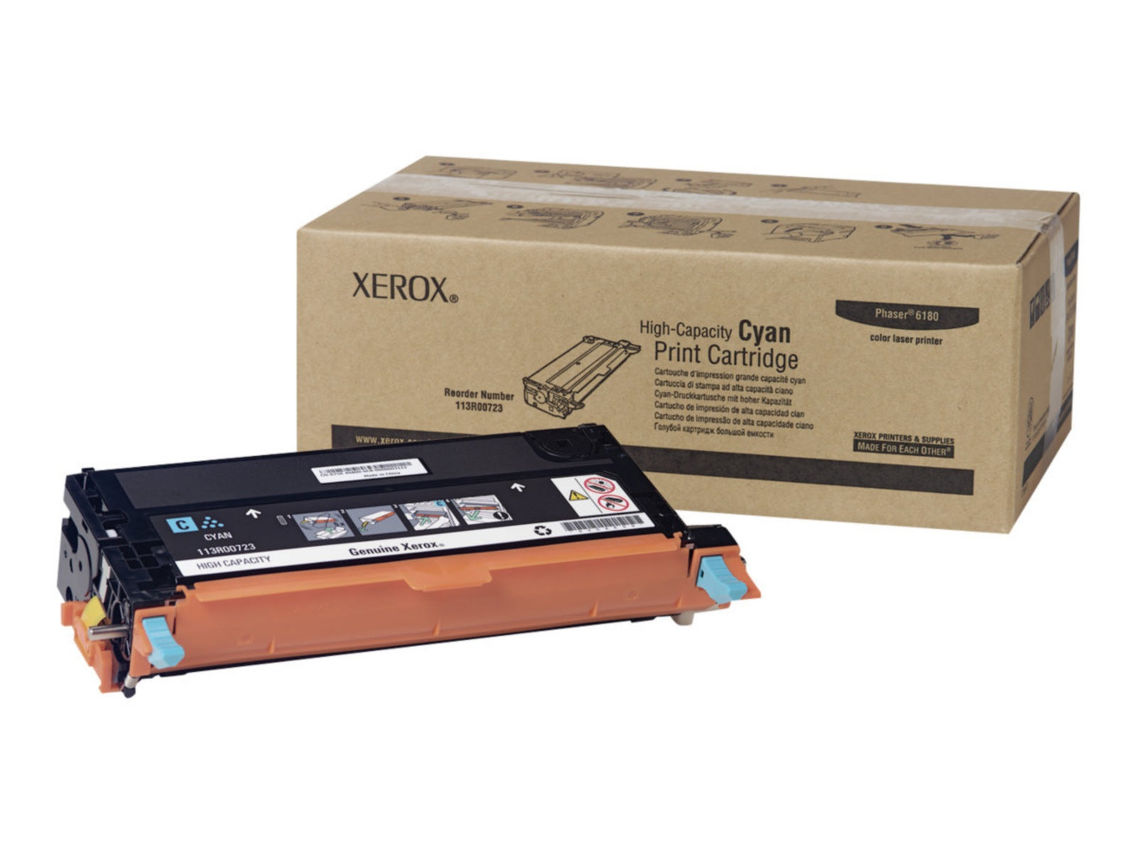 Tóner Xerox Phaser 6180MFP Cian Alto Rendimiento - vista 2