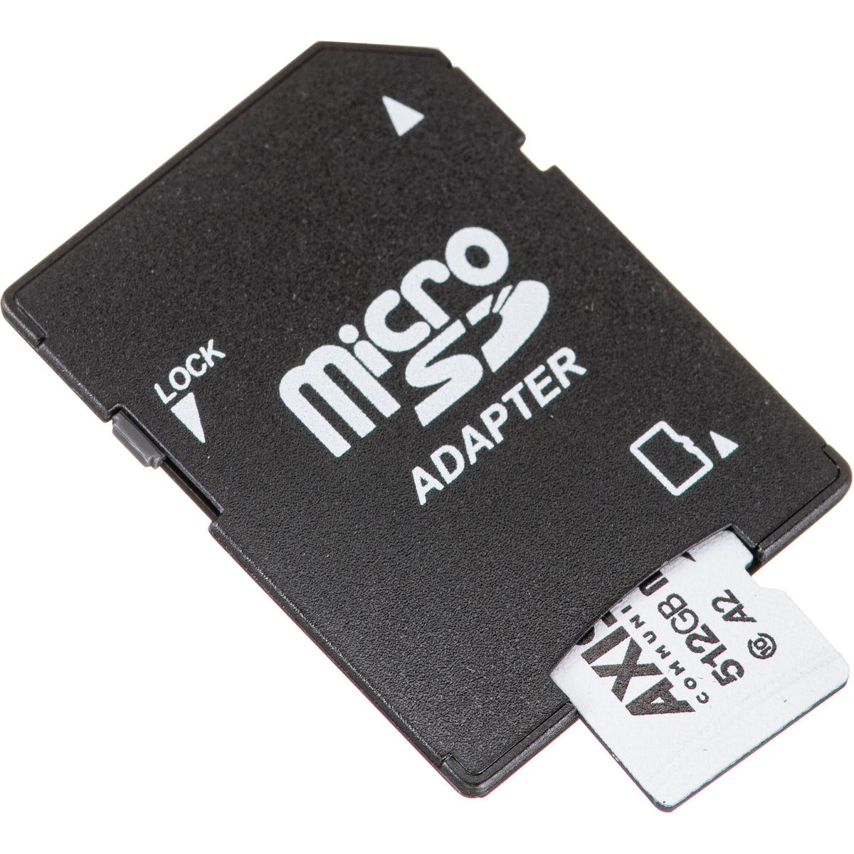 Tarjeta Axis Communications 512GB Surveillance UHS-I microSDXC con SD Adapter - vista frontal