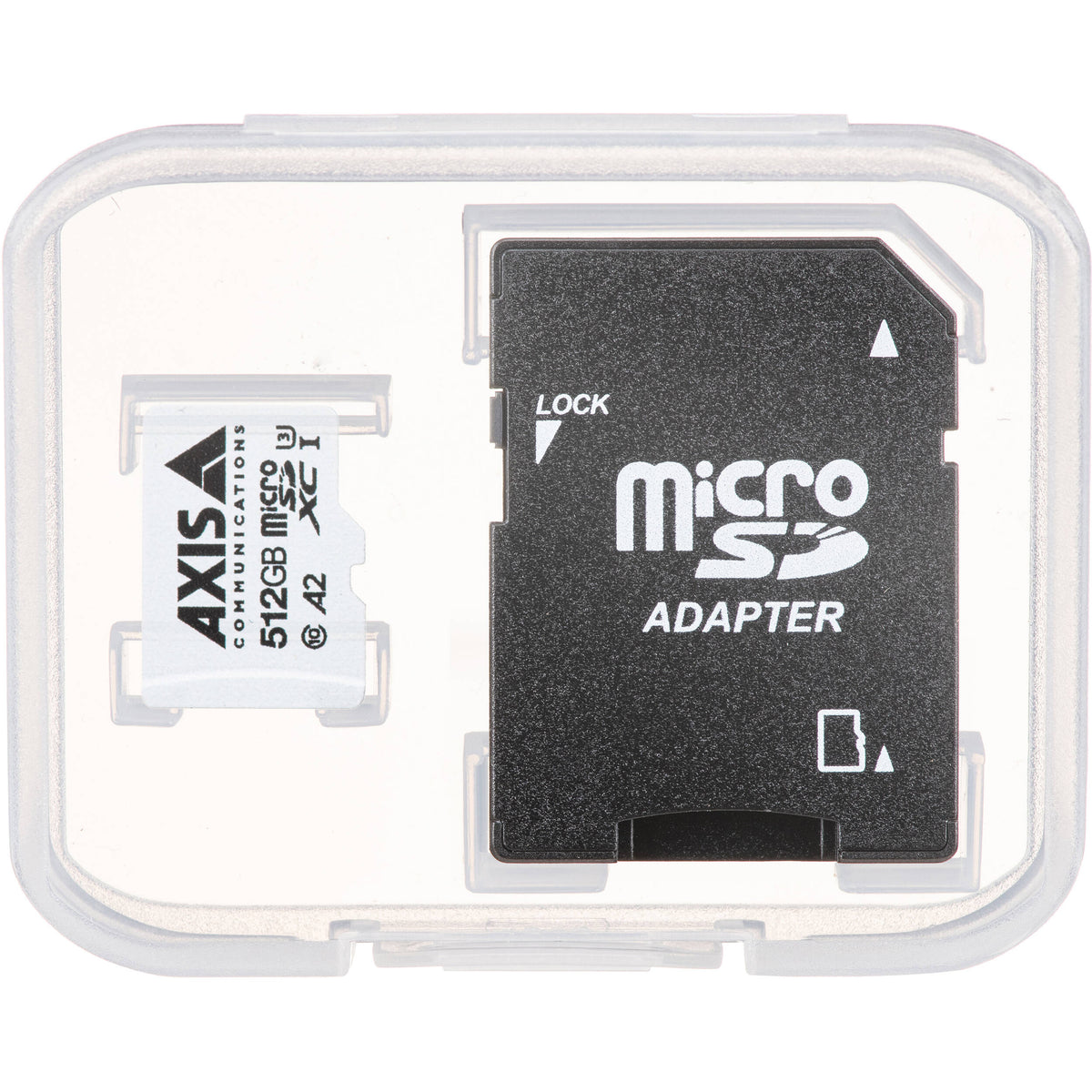 Tarjeta Axis Communications 512GB Surveillance UHS-I microSDXC con SD Adapter - vista lateral