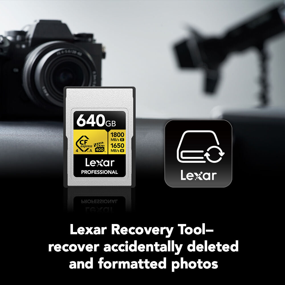 Tarjeta CFexpress Type A Lexar 640GB Professional GOLD CFexpress 4.0 Type A - contenido de la caja