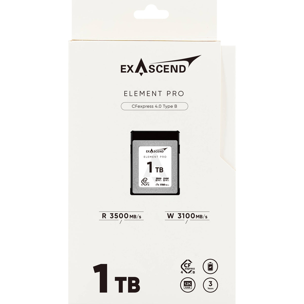 Tarjeta CFexpress Type B Exascend 1TB Element Pro CFexpress 4.0 Type B - vista trasera