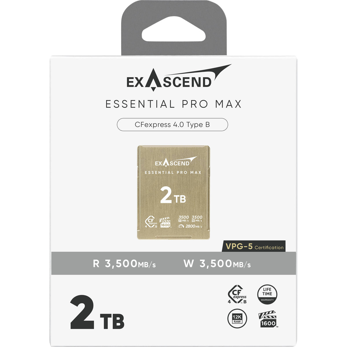 Tarjeta CFexpress Type B Exascend 2TB Essential Pro Max CFexpress 4.0 Type B - puertos y conexiones