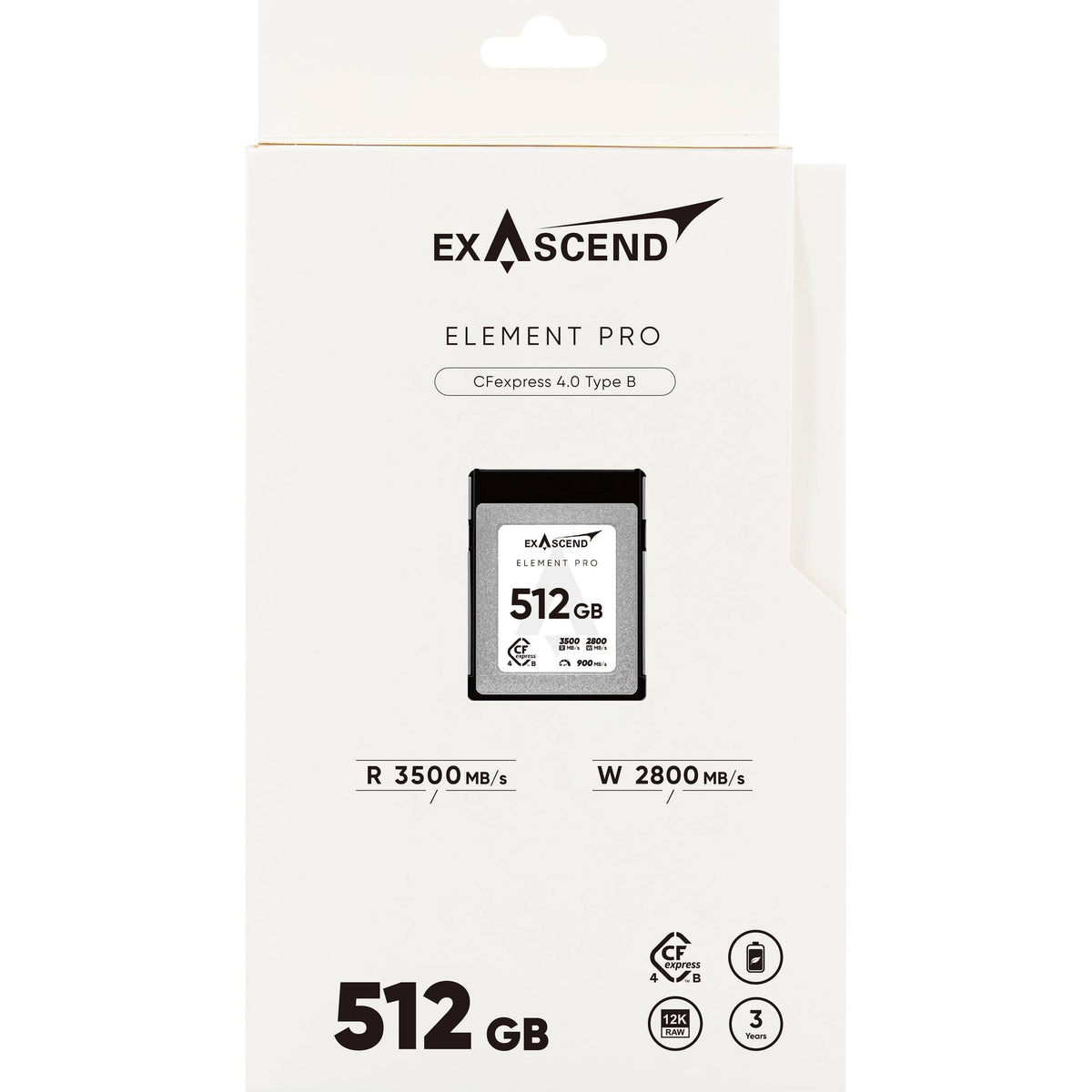 Tarjeta CFexpress Type B Exascend 512GB Element Pro CFexpress 4.0 Type B - vista trasera