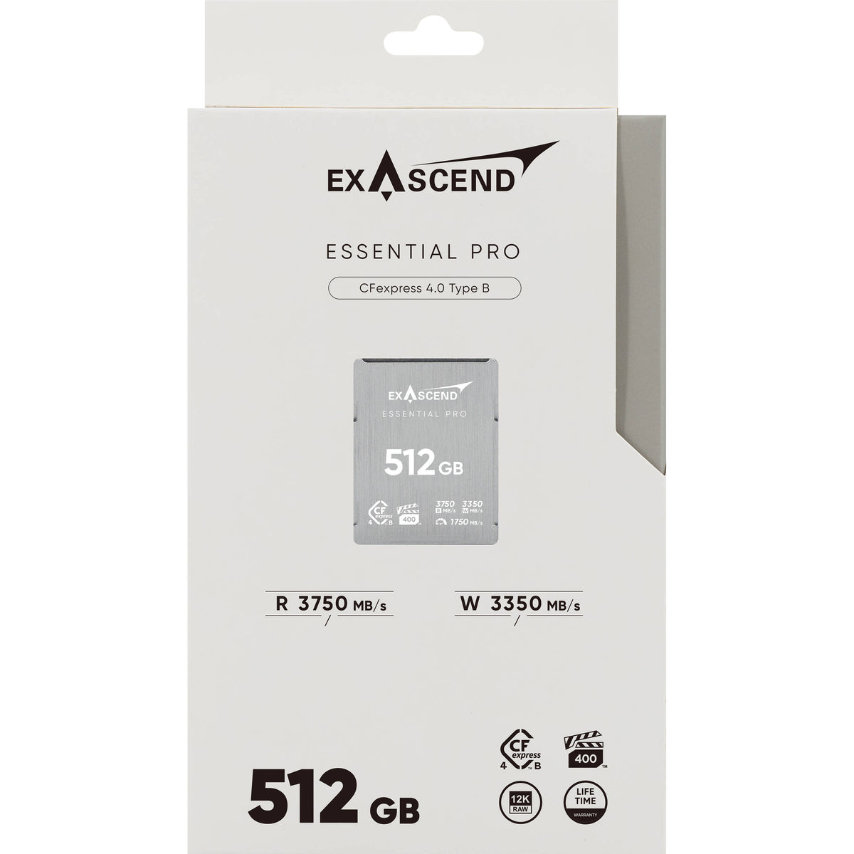 Tarjeta CFexpress Type B Exascend 512GB Essential Pro CFexpress 4.0 Type B - vista trasera