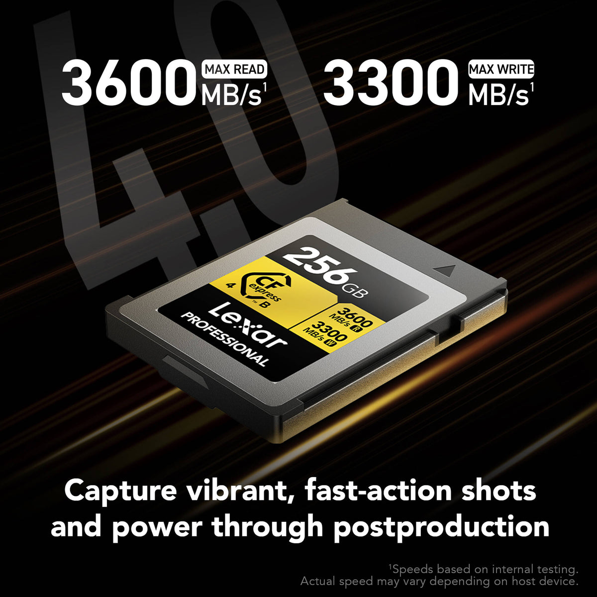 Tarjeta CFexpress Type B Lexar 256GB Professional GOLD CFexpress 4.0 Type B - vista frontal