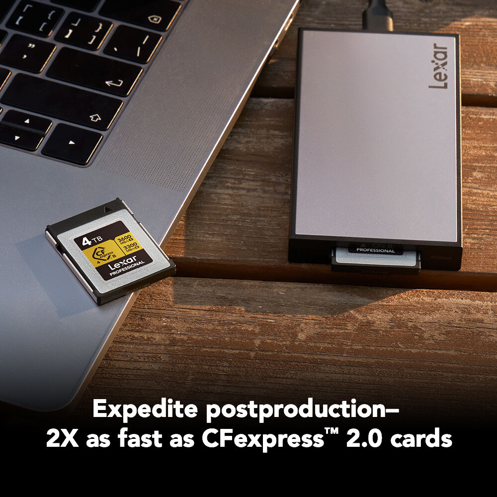 Tarjeta CFexpress Type B Lexar 4TB Professional GOLD CFexpress 4.0 Type B - vista lateral