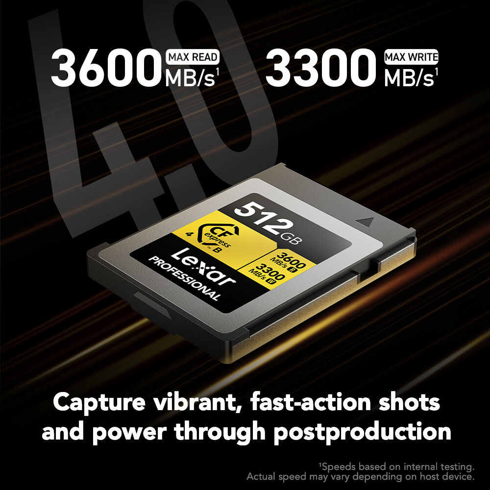 Tarjeta CFexpress Type B Lexar 512GB Professional GOLD CFexpress 4.0 Type B - vista frontal