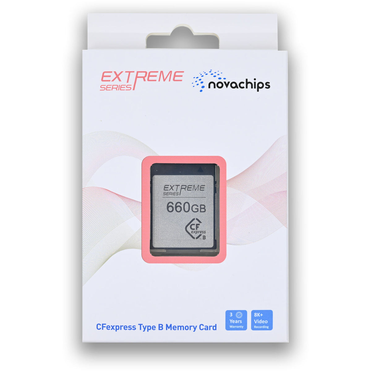 Tarjeta CFexpress Type B Novachips 660GB Extreme Serie CFexpress 2.0 Type B - vista frontal