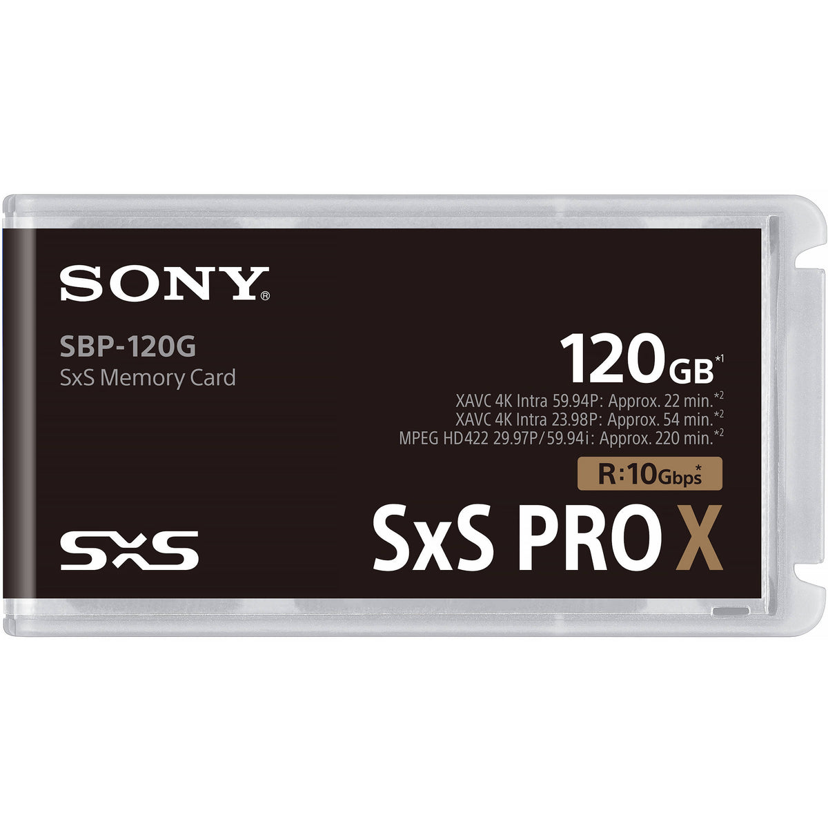 Tarjeta de memoria Sony 120GB SxS PRO X - vista frontal