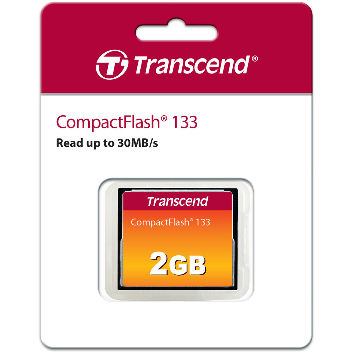 Tarjeta de memoria Transcend 2GB 133 UDMA 4 CompactFlash - vista frontal