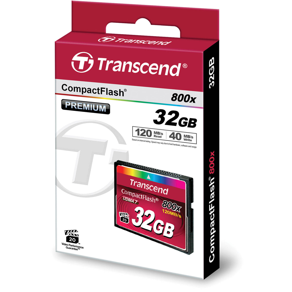 Tarjeta de memoria Transcend 32GB 800x CompactFlash UDMA - vista frontal