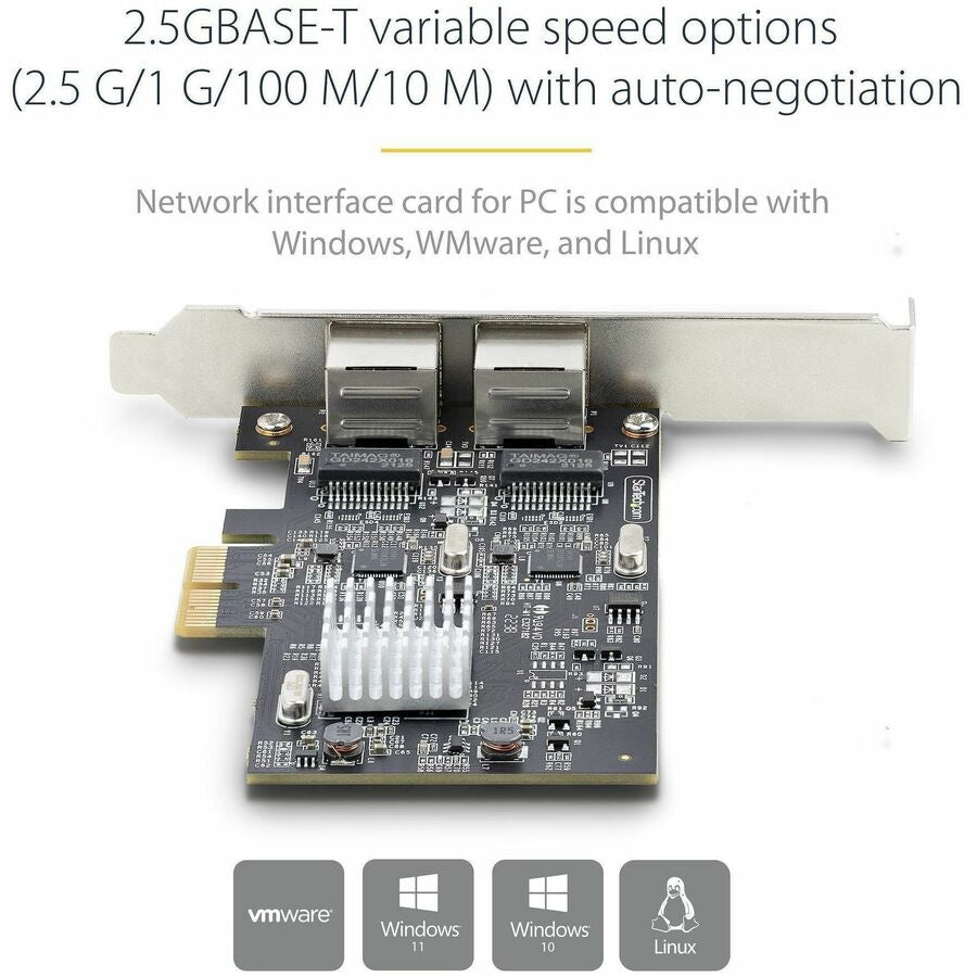 Tarjeta de Red StarTech.com StarTech 2-Port 2.5Gbps PCIe Network Card - vista 4