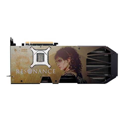 Tarjeta de Video PowerColor AMD Radeon RX 9070 XT Hellhound Resonance Edition OC 16GB — vista en diagonal