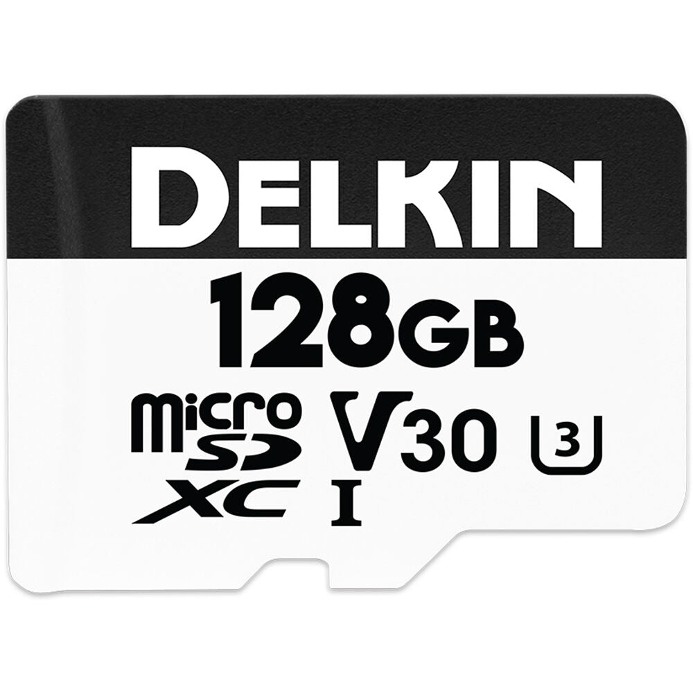 Tarjeta Delkin Devices 128GB Hyperspeed UHS-I microSDXC con SD Adapter - vista principal