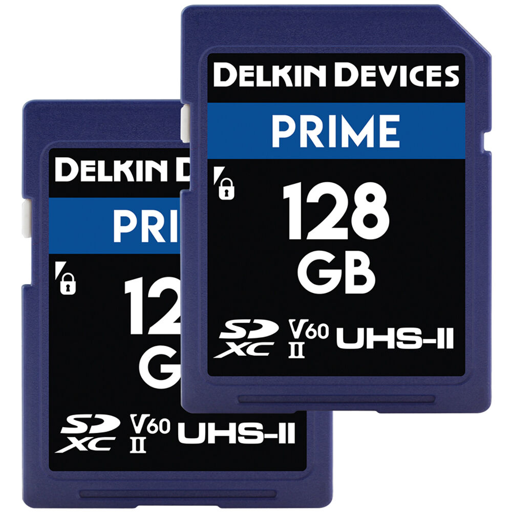 Tarjeta Delkin Devices 128GB PRIME UHS-II SDXC (2-Pack) - vista principal