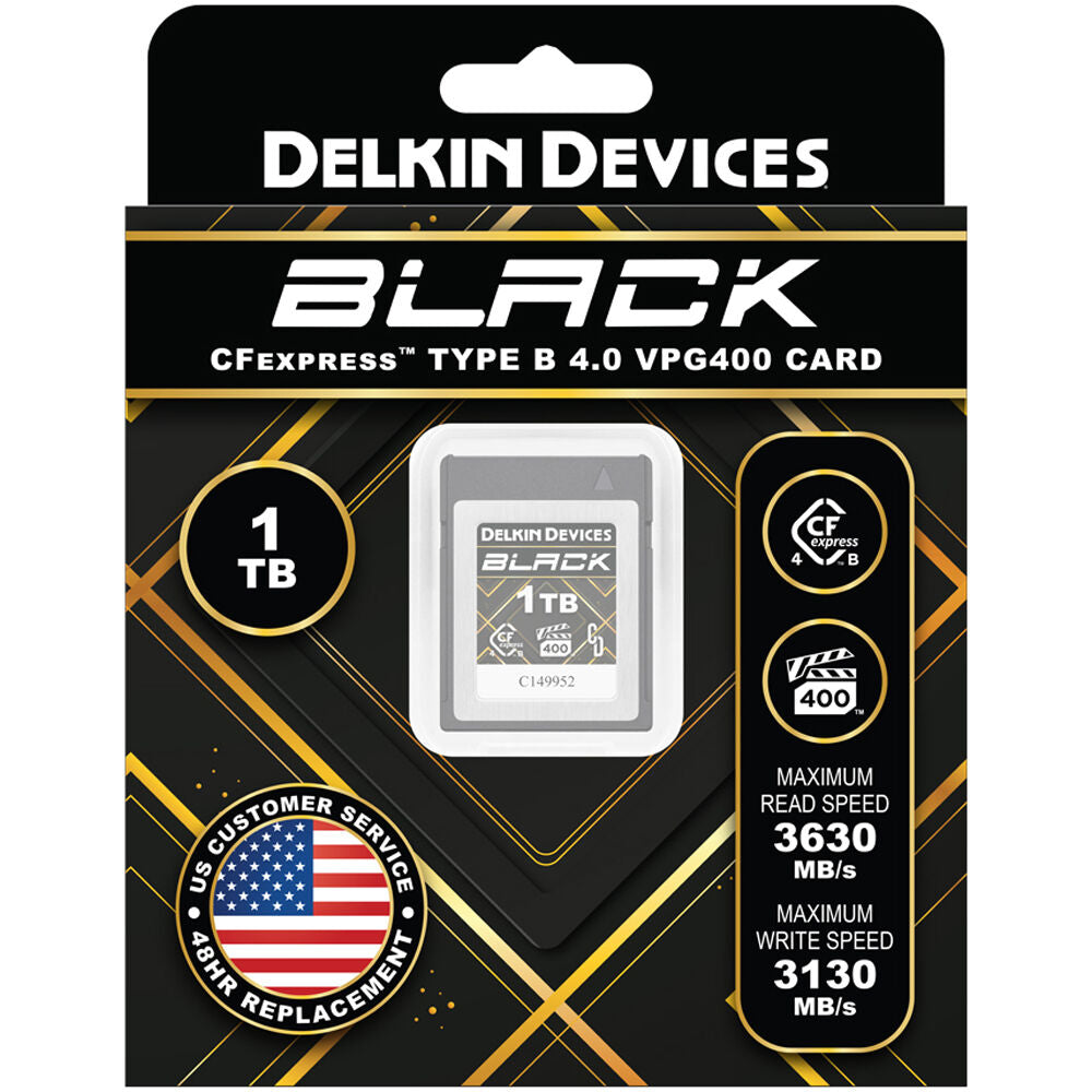 Tarjeta Delkin Devices 1TB BLACK CFexpress Type B 4.0 - vista trasera