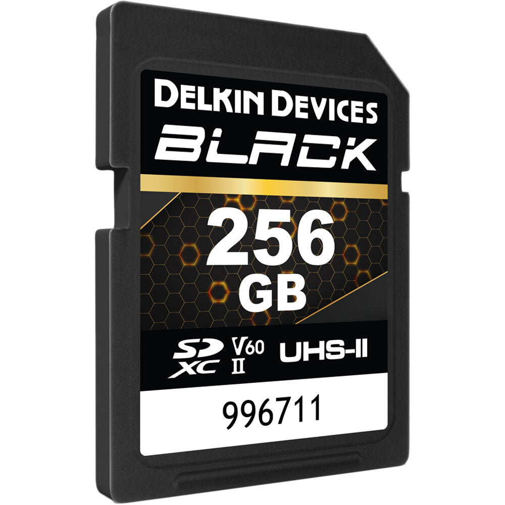Tarjeta Delkin Devices 256GB BLACK UHS-II SDXC - vista frontal