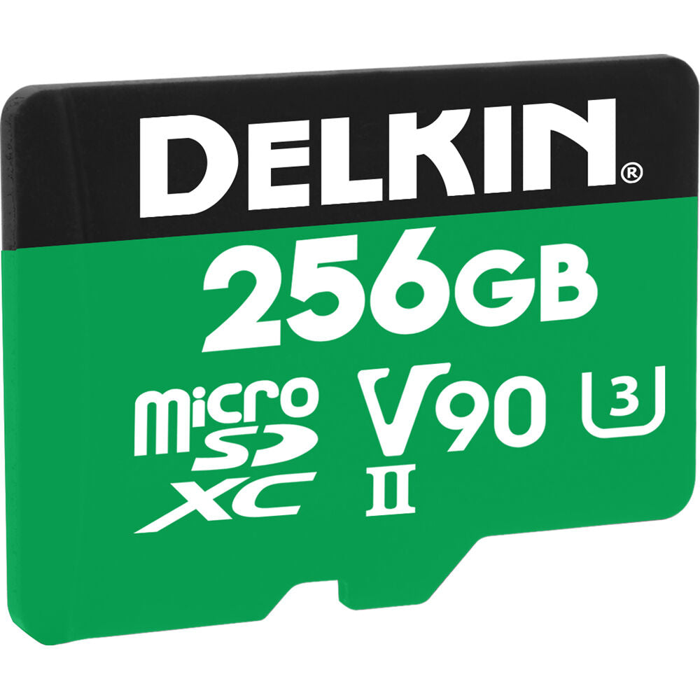 Tarjeta Delkin Devices 256GB POWER UHS-II microSDXC con SD Adapter - vista trasera