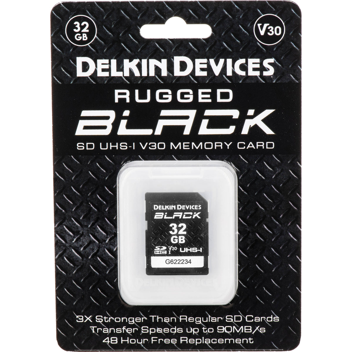 Tarjeta Delkin Devices 32GB BLACK UHS-I SDHC - vista frontal
