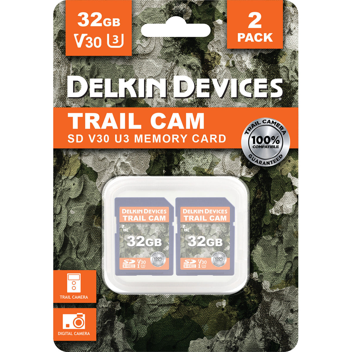 Tarjeta Delkin Devices 32GB Trail Cam UHS-I SDXC () - vista frontal